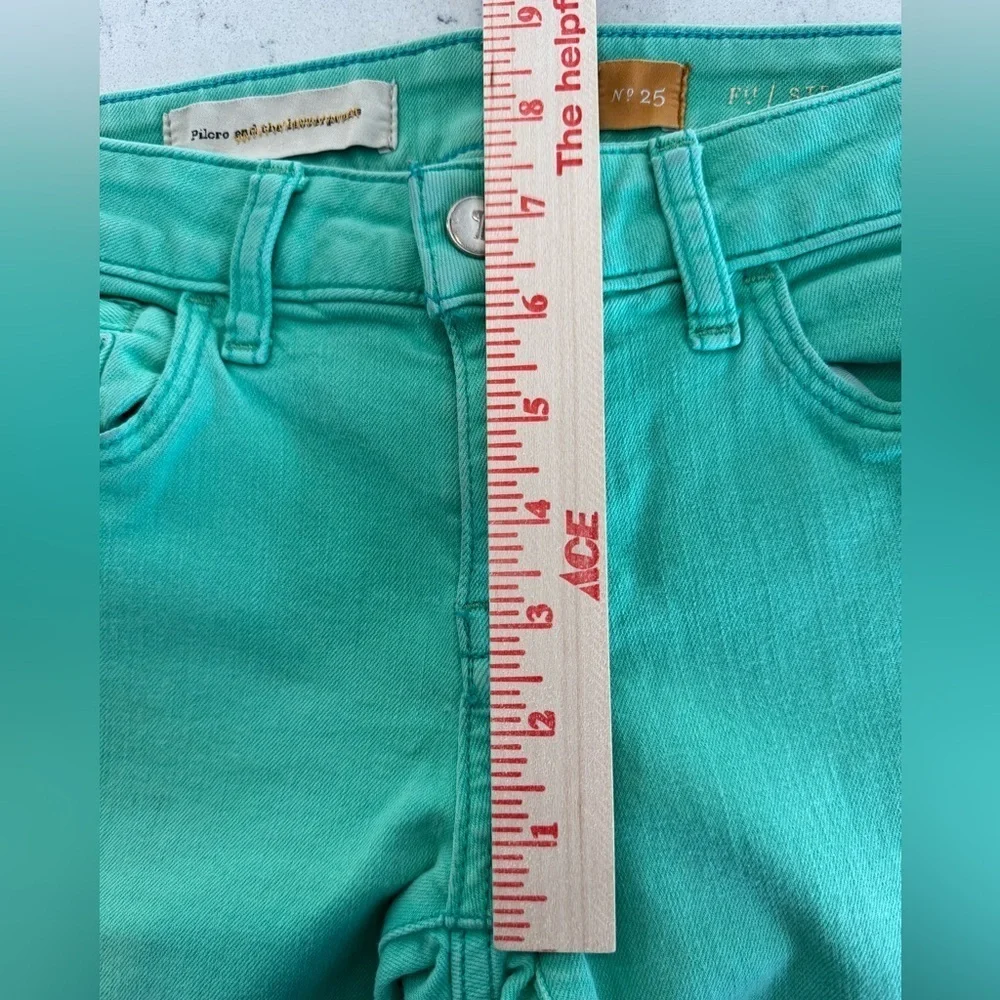 Pilcro Anthropologie mint Green Crop Ankle Jeans Size 25 - Picture 7 of 11